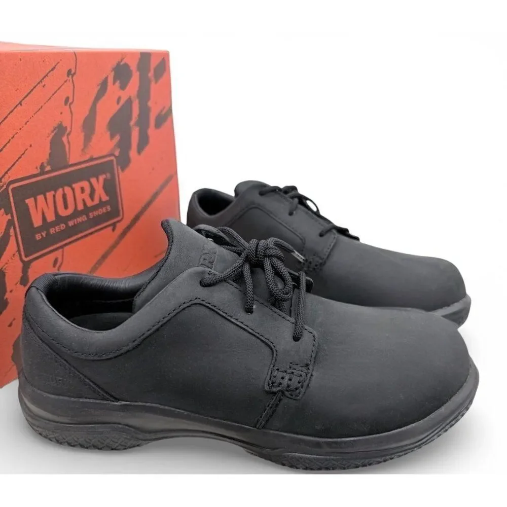 Red Wing WORX 5923 Men 9.5 Work Boot Oxford Shoes Black EH Zinc Non-Metallic Toe